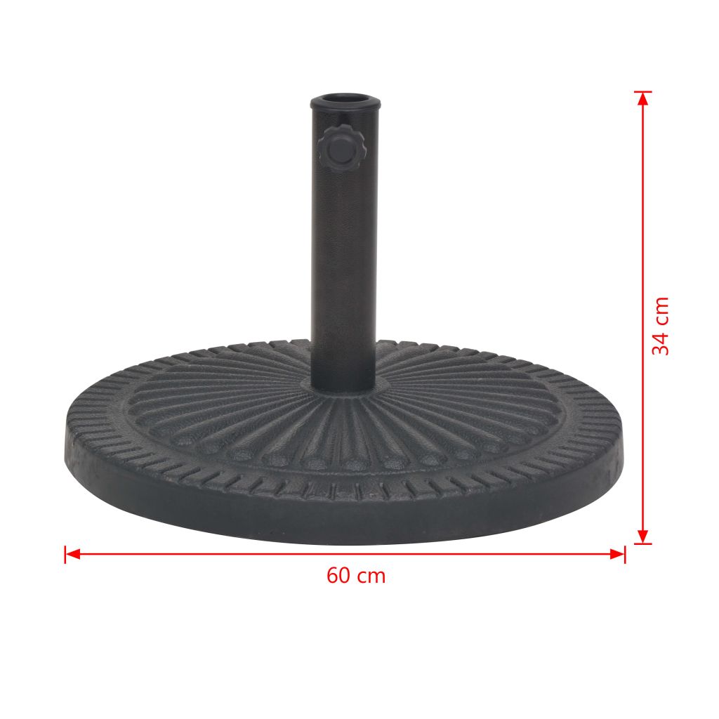 Socle De Parasol - Vidaxl - Rond - Resine - Acier - 60 X 34 Cm