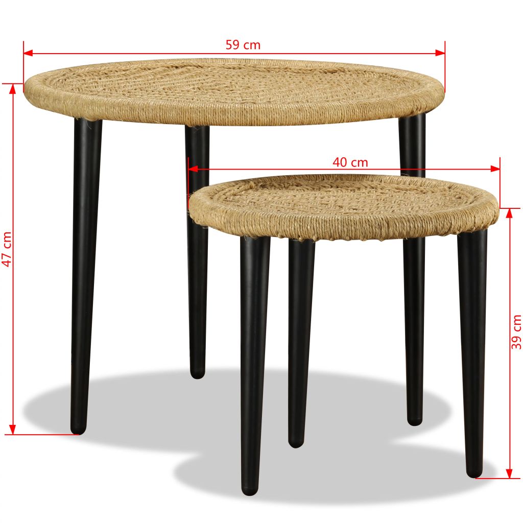 Vidaxl Table Basse 2 Pcs Jute Naturelle