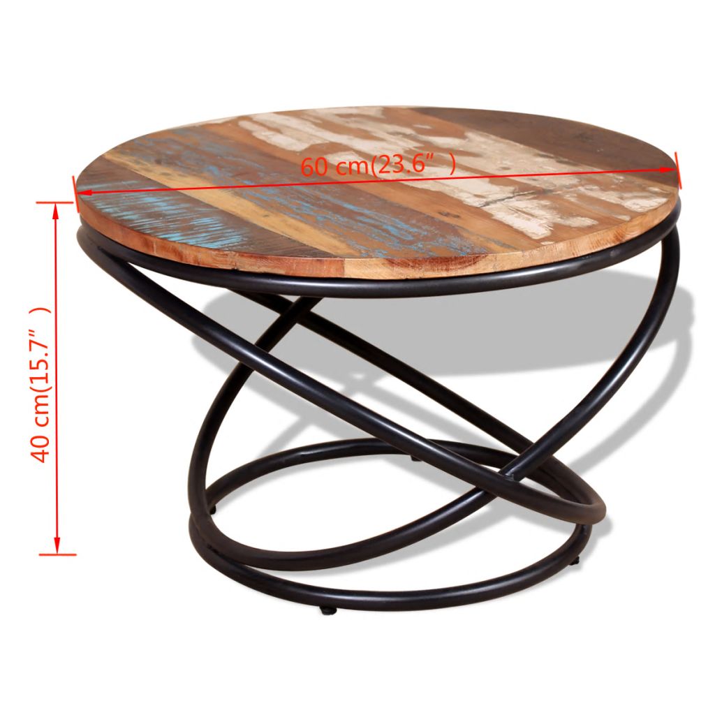 Vidaxl Table Basse Bois De Recuperation Massif 60 X 60 X 40 Cm