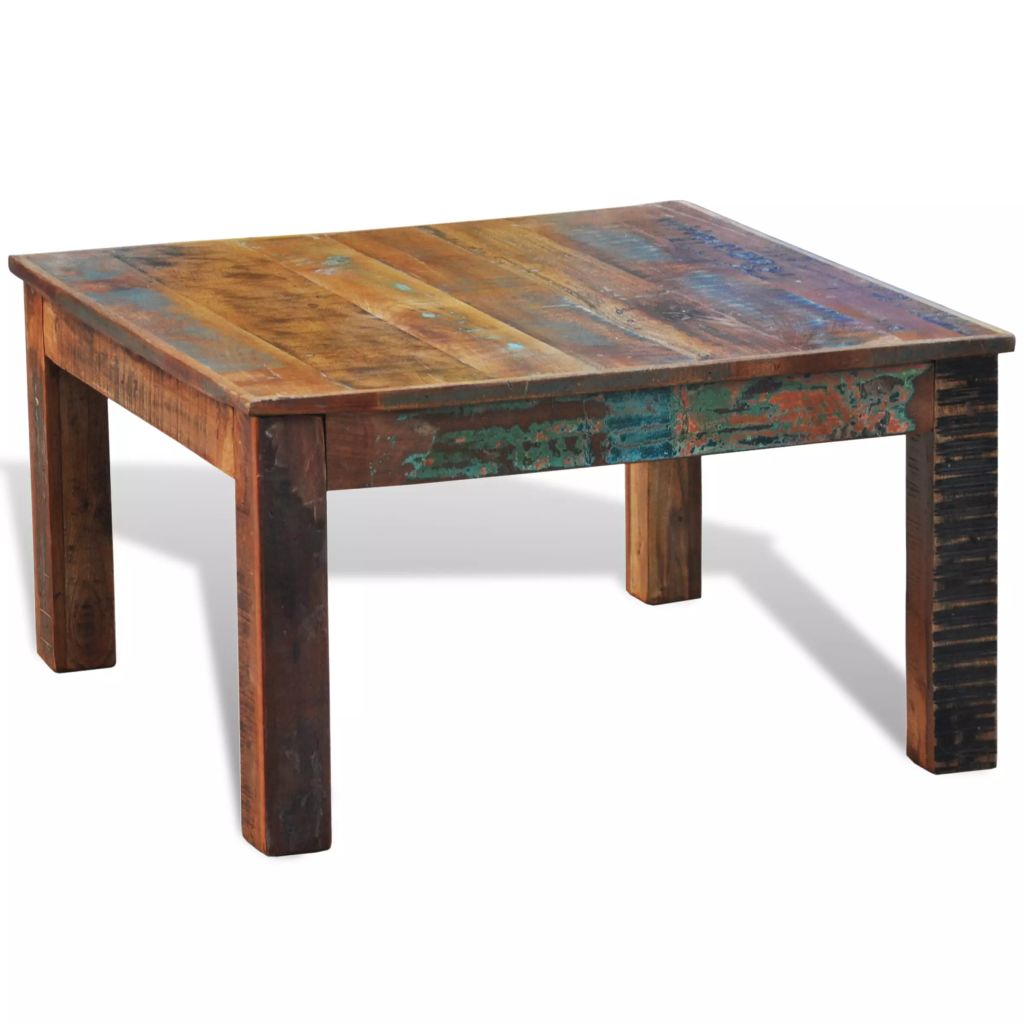 Vidaxl Table Basse Carree Bois De Recuperation