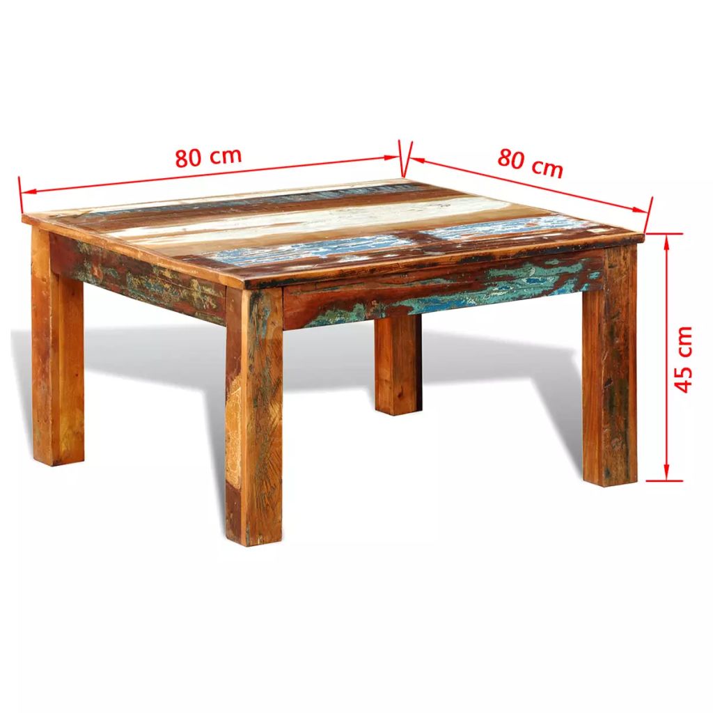 Vidaxl Table Basse Carree Bois De Recuperation