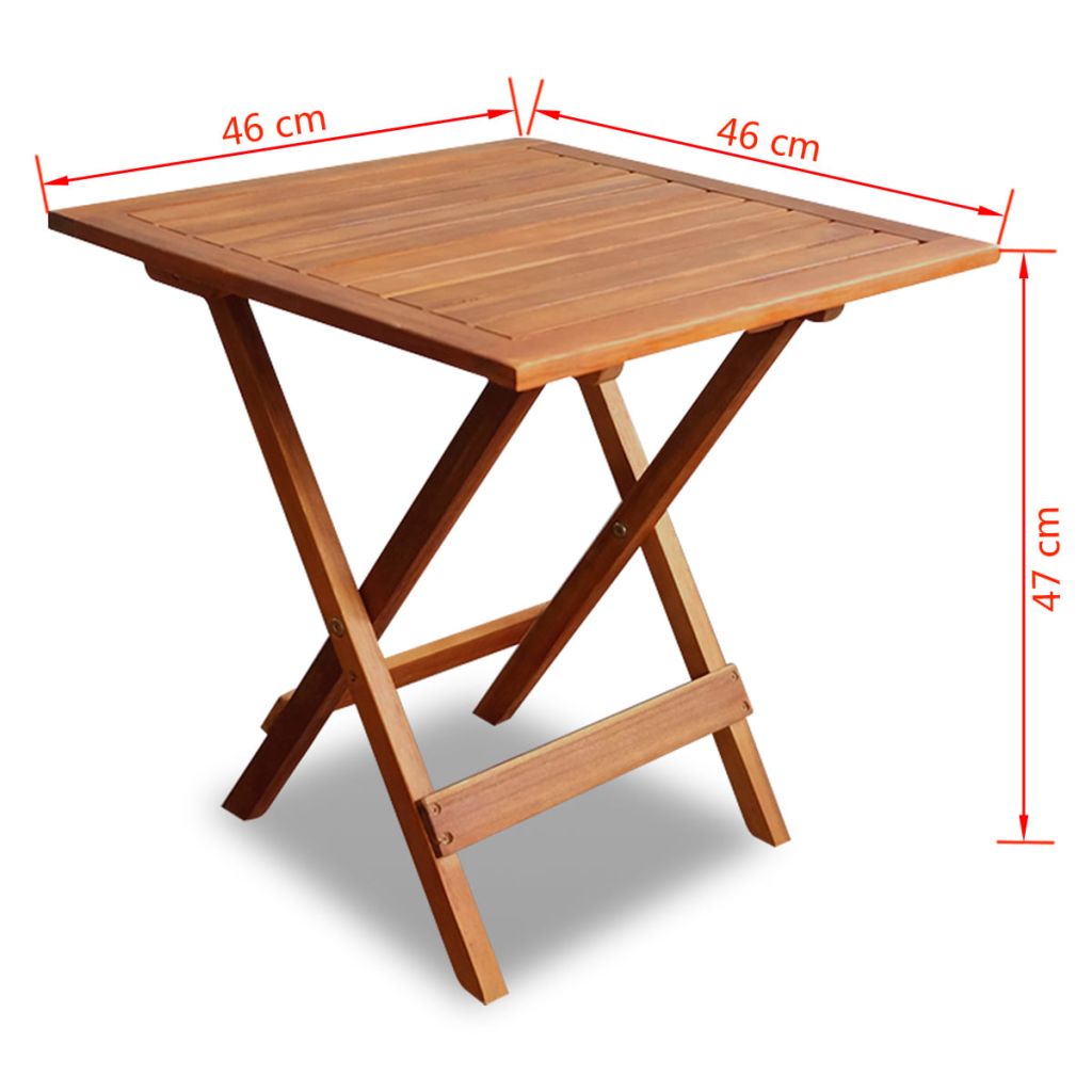Vidaxl Table De Bistro 46x46x47 Cm Bois D'acacia Massif