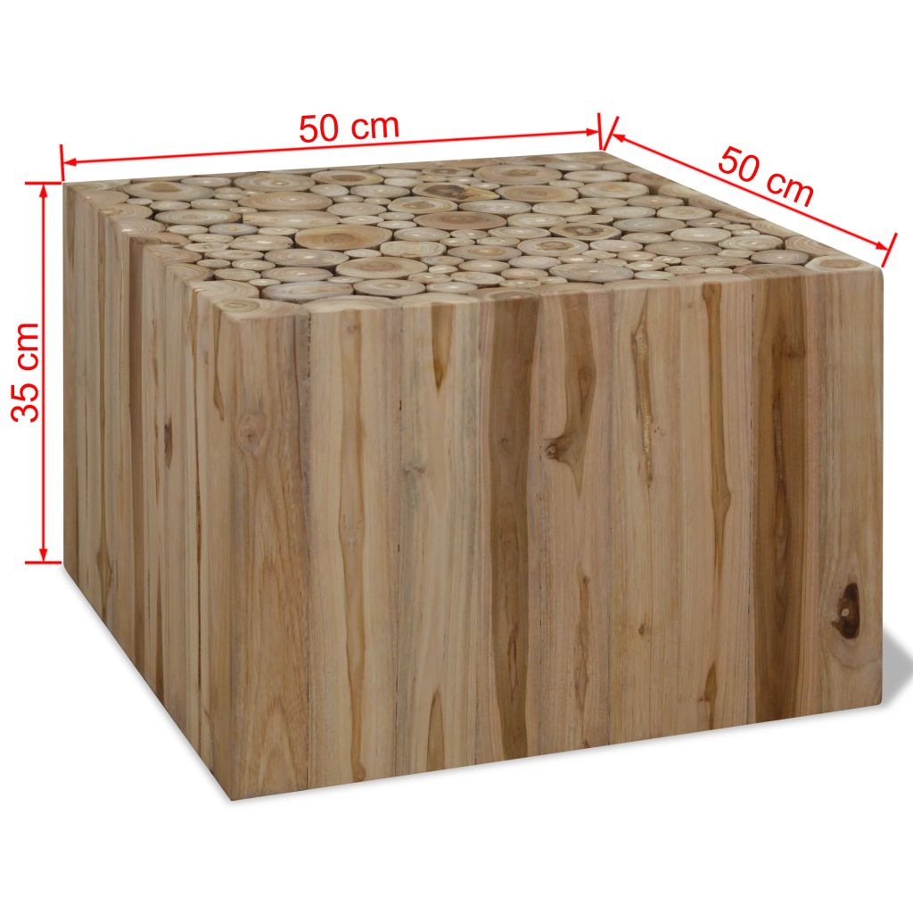 Vidaxl Table Basse Teck Authentique 50 X 50 X 35 Cm