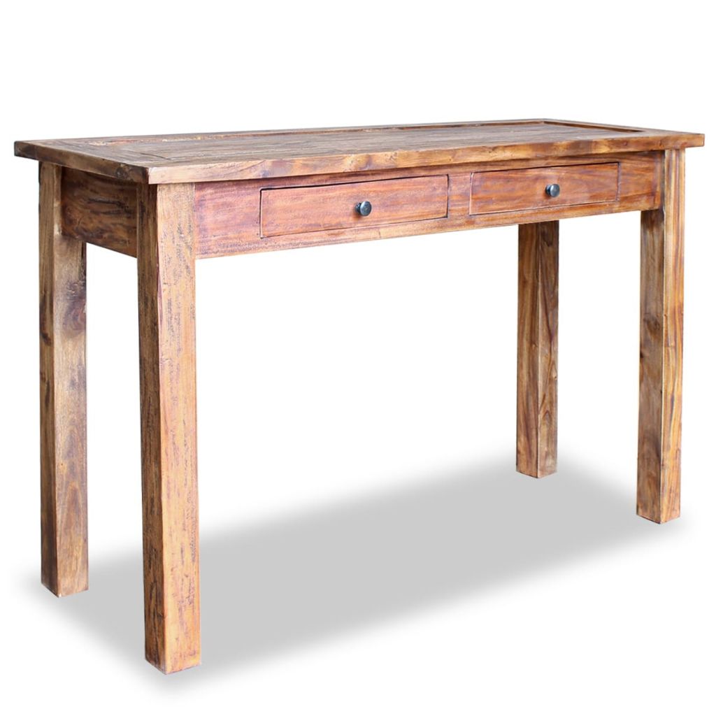 Vidaxl Table Console Bout De Canape Avec 2 Tiroirs Table Dappoint Avec Rangement Salon Entree Couloir Bois Dacajou 244494