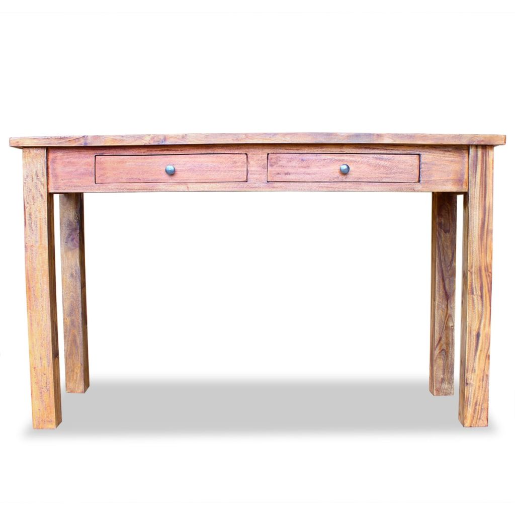 Vidaxl Table Console Bout De Canape Avec 2 Tiroirs Table Dappoint Avec Rangement Salon Entree Couloir Bois Dacajou 244494