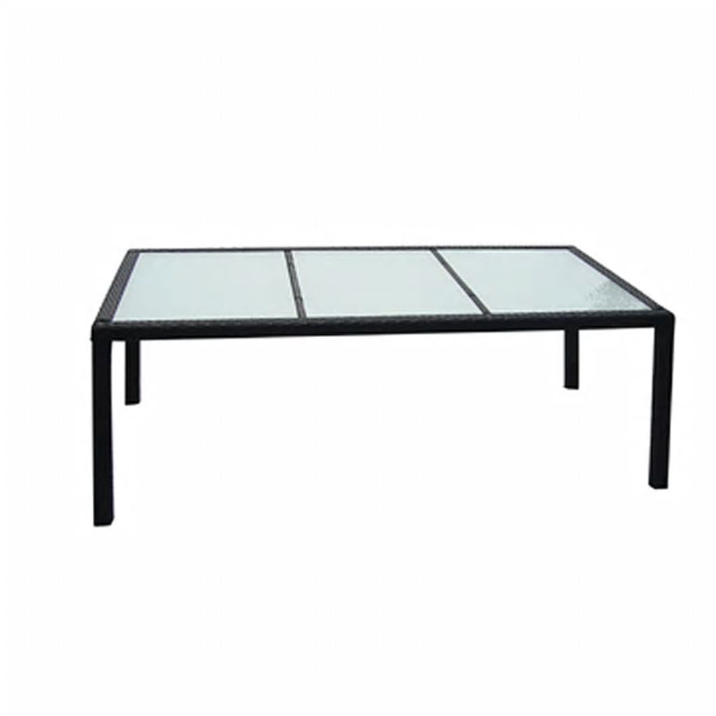 Vidaxl Table De Jardin Resine Tressee 190 X 90 X 75 Cm Noir