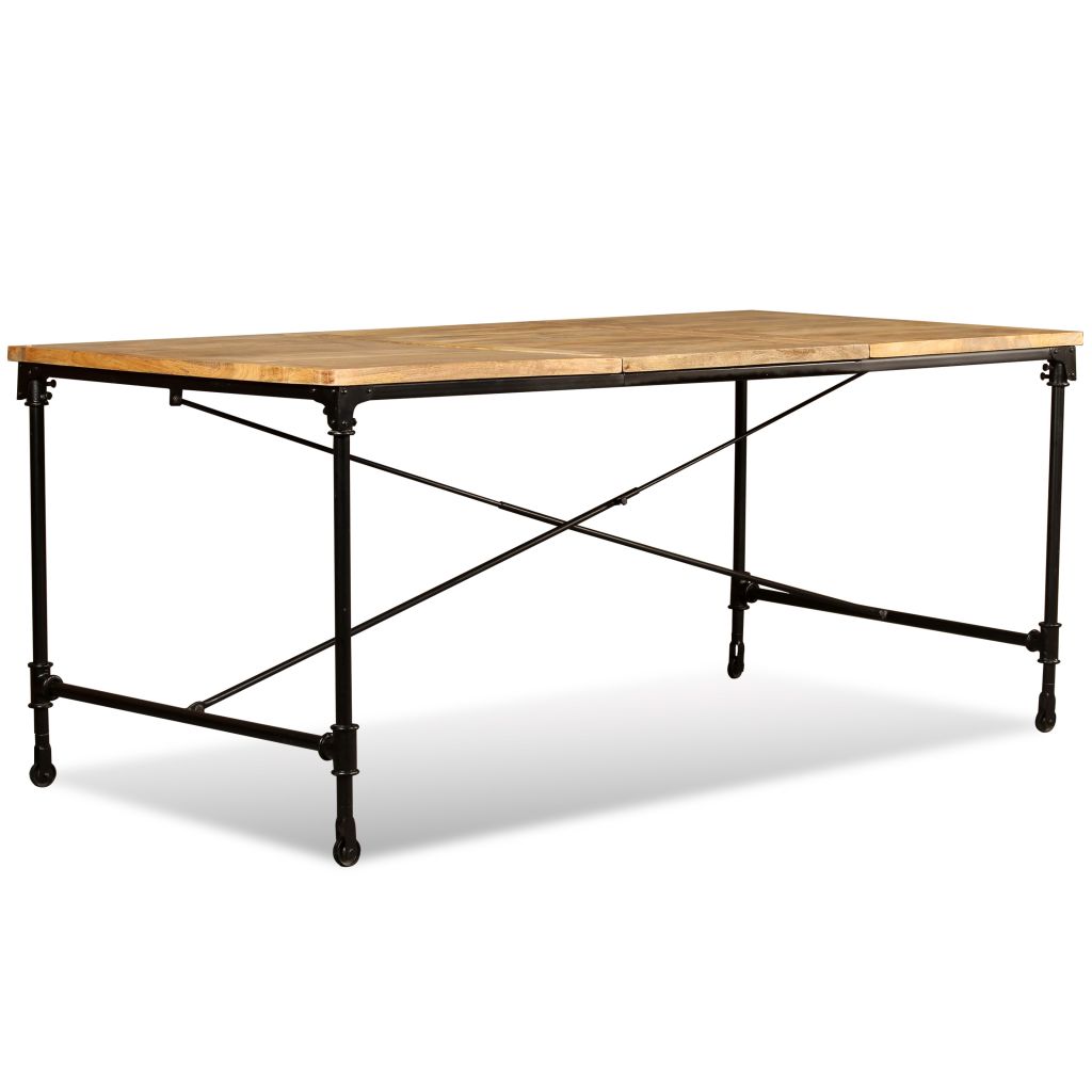 Vidaxl Table De Salle A Manger Bois De Manguier Massif 180 Cm