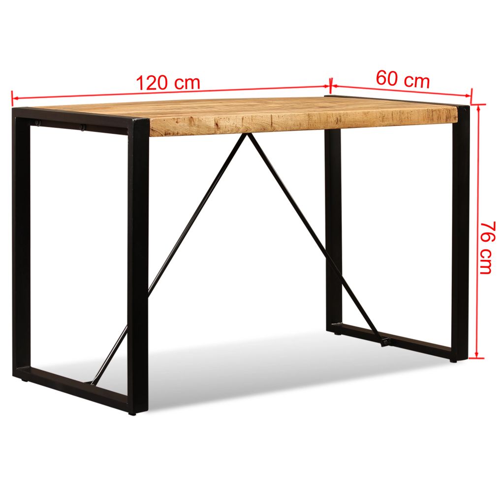 Vidaxl Table De Salle A Manger Bois De Manguier Massif 120 Cm