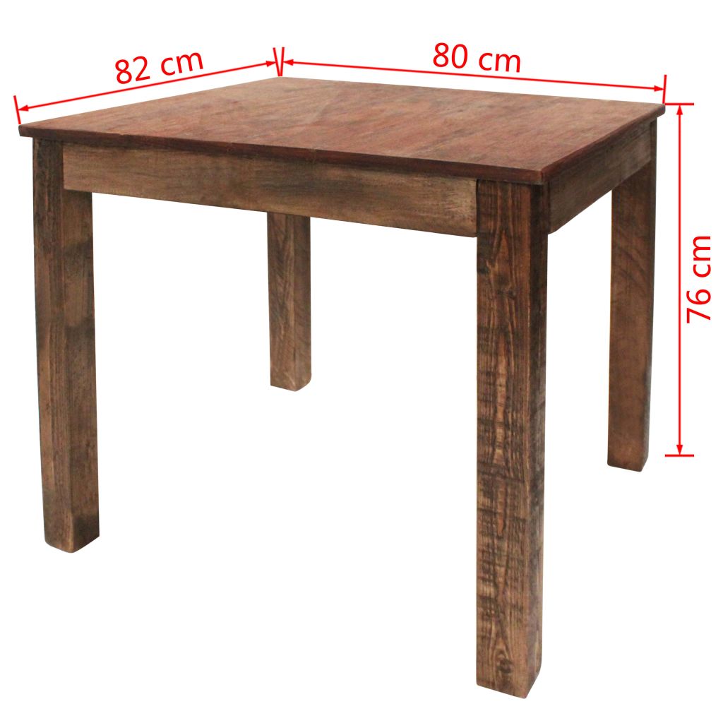 Vidaxl Table De Salle A Manger Bois De Recuperation Massif 82x80x76 Cm