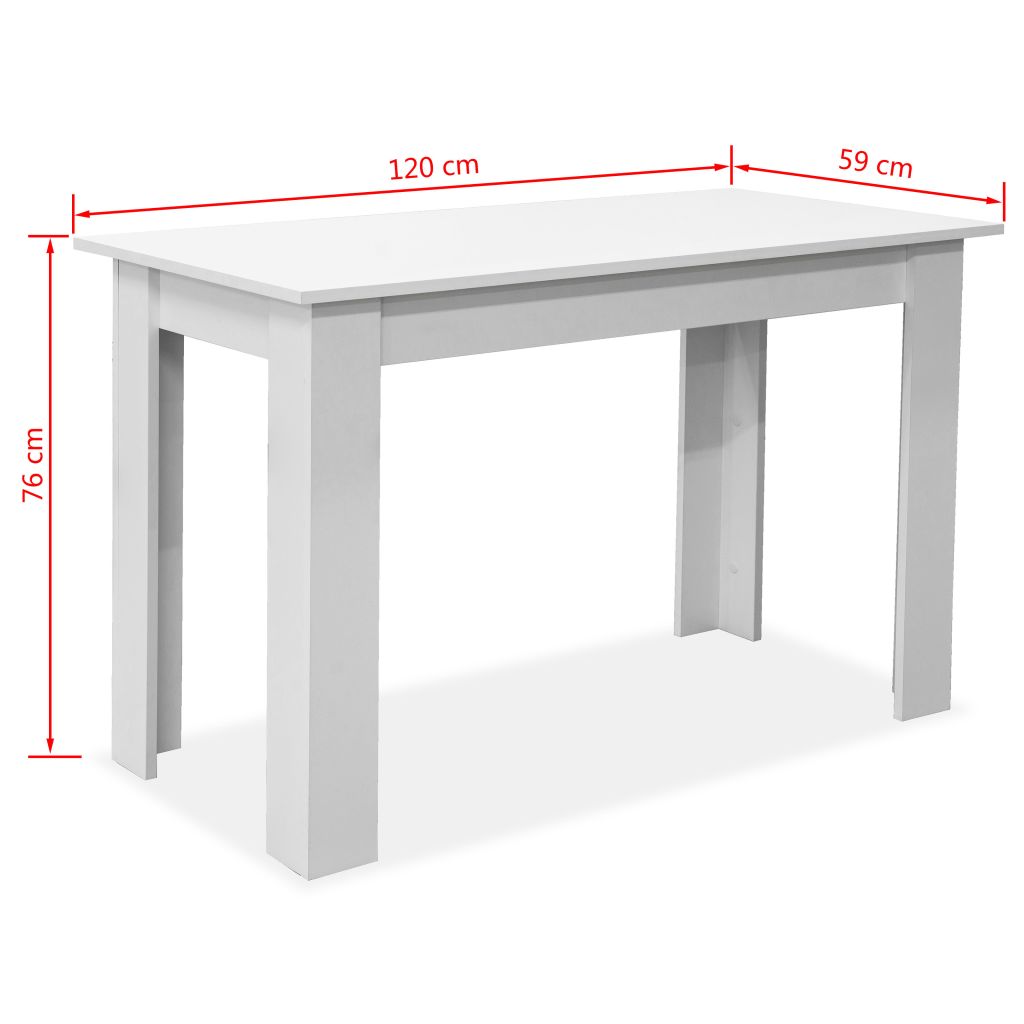 Vidaxl Table De Salle A Manger Et Bancs 3 Pcs Agglomere Blanc
