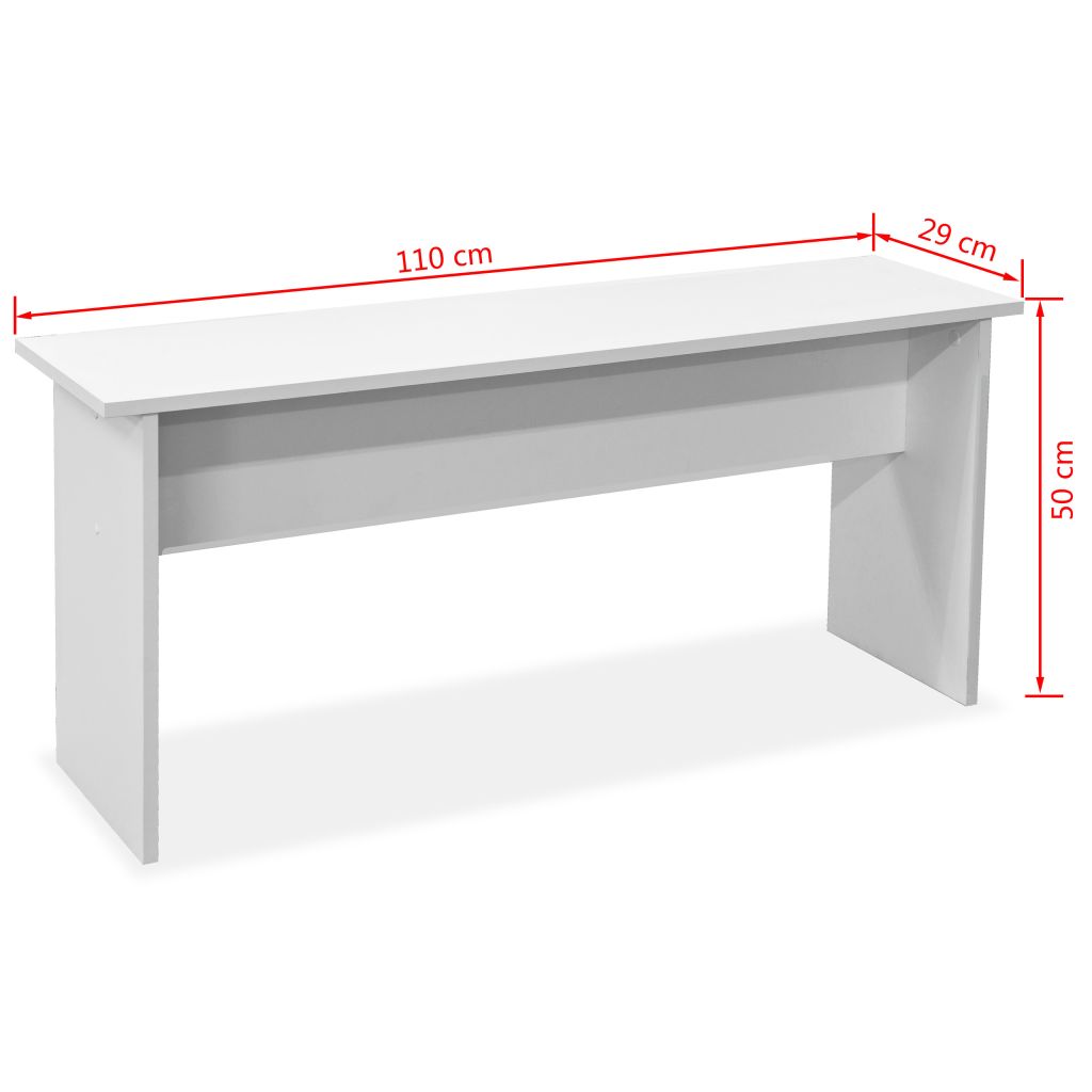 Vidaxl Table De Salle A Manger Et Bancs 3 Pcs Agglomere Blanc