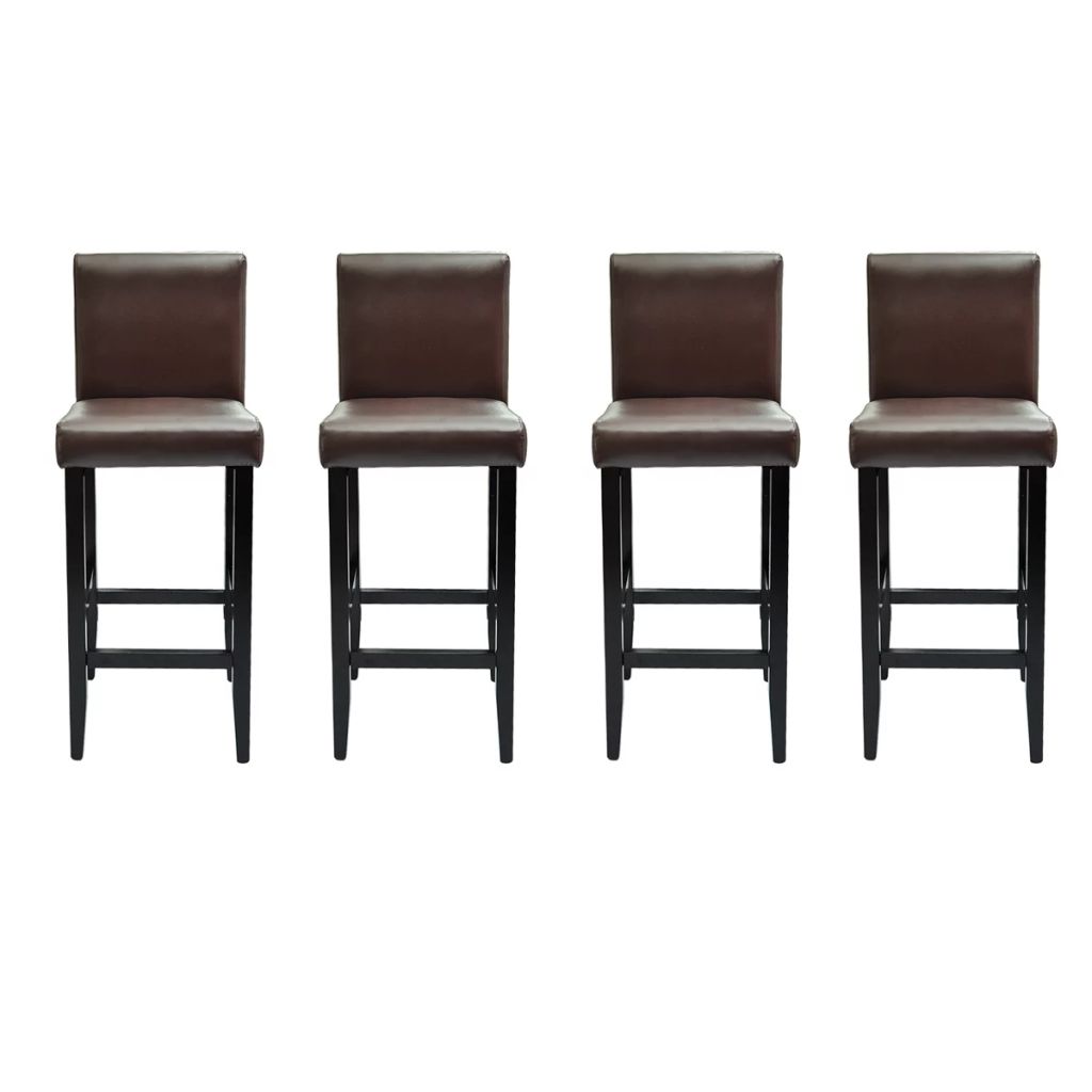 vidaXL Tabouret de bar 4 pcs Cuir artificiel Marron