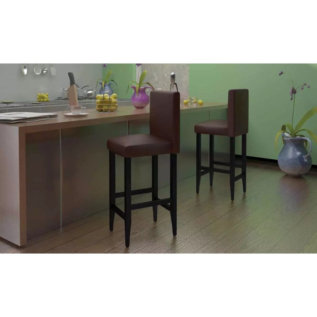 Vidaxl Lot De 6 Tabourets De Bar Repose-pieds De Jardin Chaises De Pub Meubes De Bistrot Terrasse Patio Exterieur Marron 160718