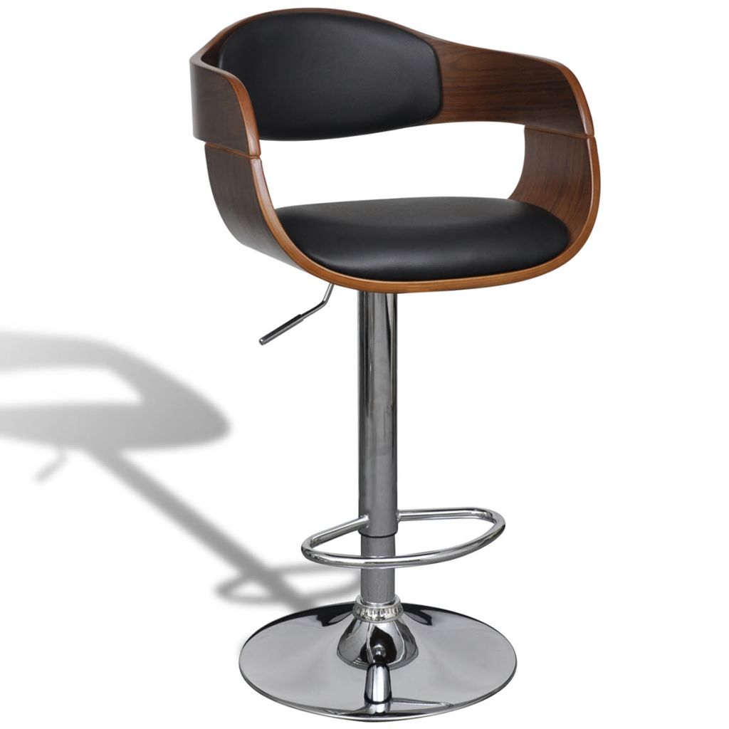 Vidaxl Tabouret De Bar Bois Courbe Et Similicuir