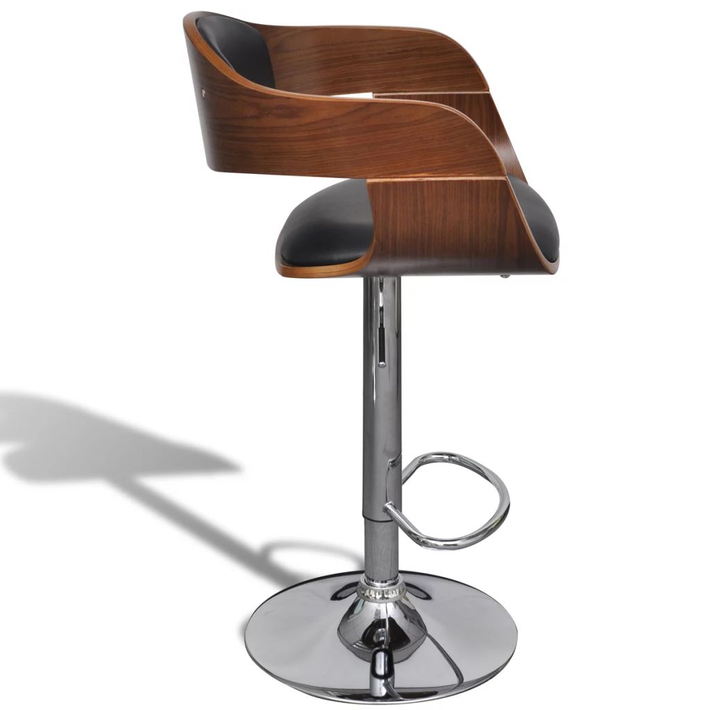 Vidaxl Tabouret De Bar Bois Courbe Et Similicuir