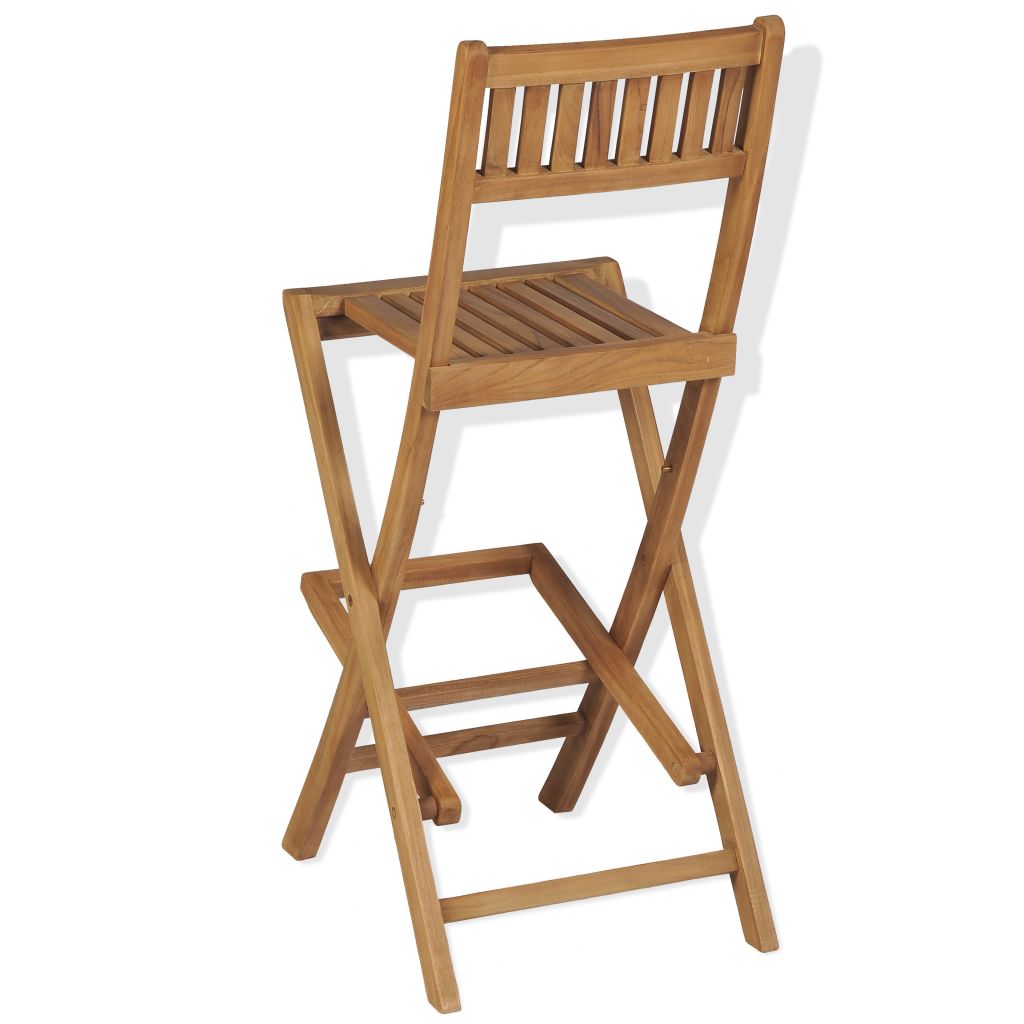 vidaXL Tabouret de bar d'exterieur 2 pcs Teck 39,5 x 61 x 114 cm