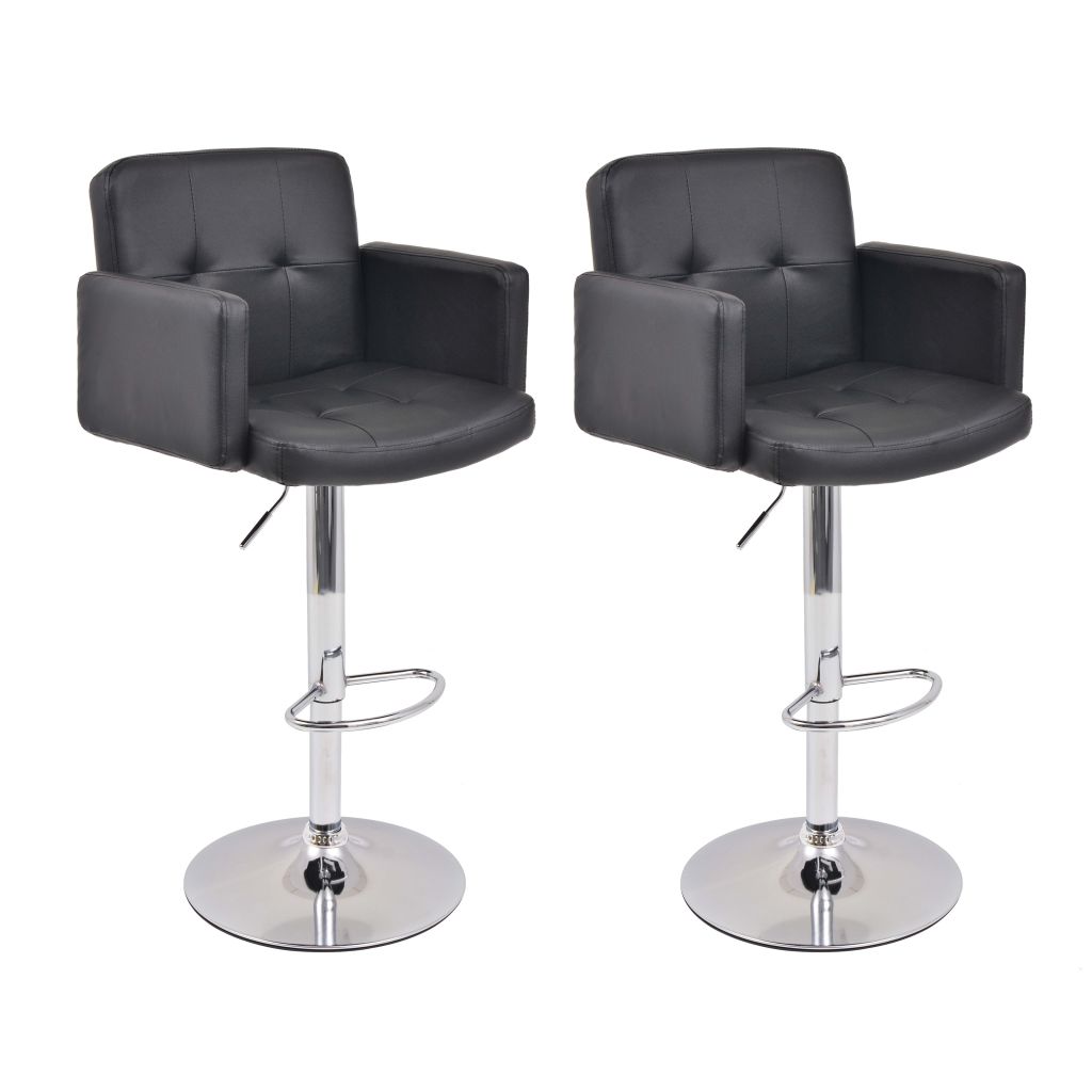 Vidaxl Tabouret Pivotant De Bar 2 Pcs Cuir Artificiel Noir