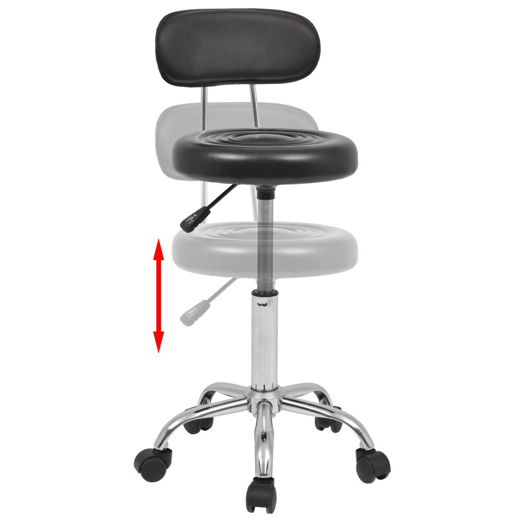 Vidaxl Tabouret Pivotant De Bar 2 Pcs Cuir Synthetique Noir