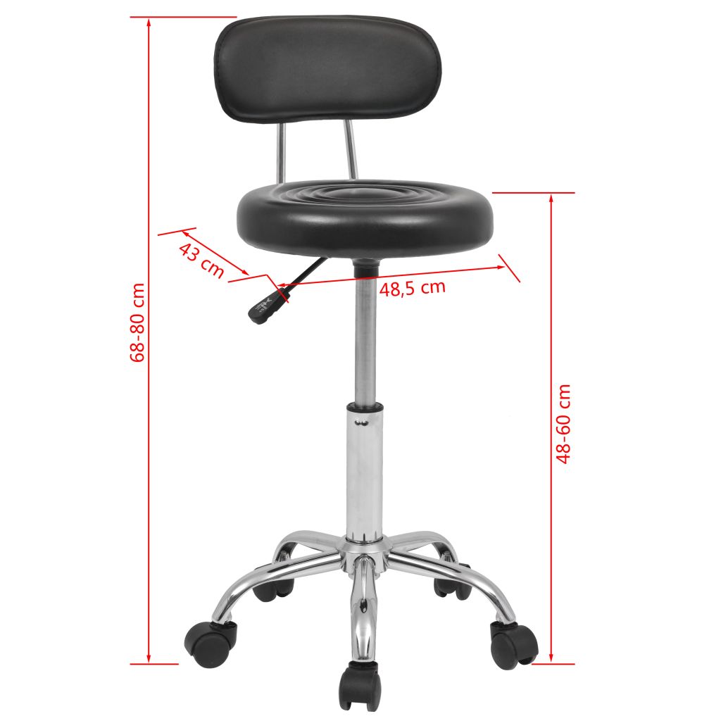 Vidaxl Tabouret Pivotant De Bar 2 Pcs Cuir Synthetique Noir