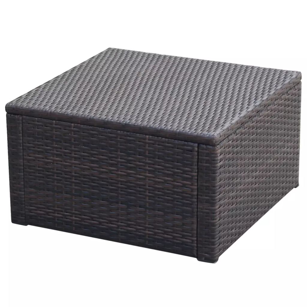Vidaxl Tabouret Repose Pied Resine Tressee 53 X 53 X 30 Cm Marron