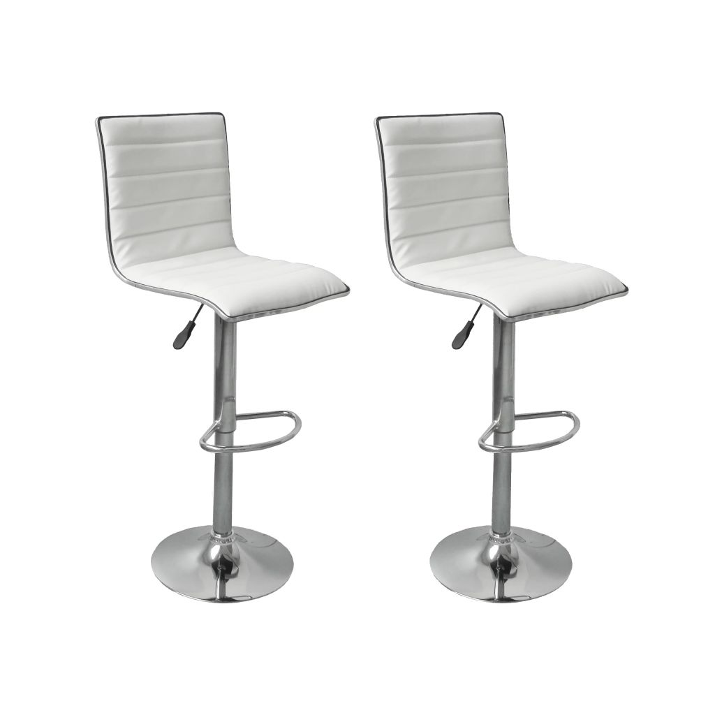 Vidaxl Tabourets De Bar 2 Pcs Blanc
