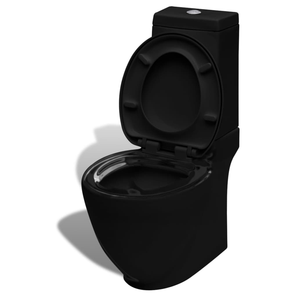 Vidaxl Toilette Avec Reservoir Carre Noir