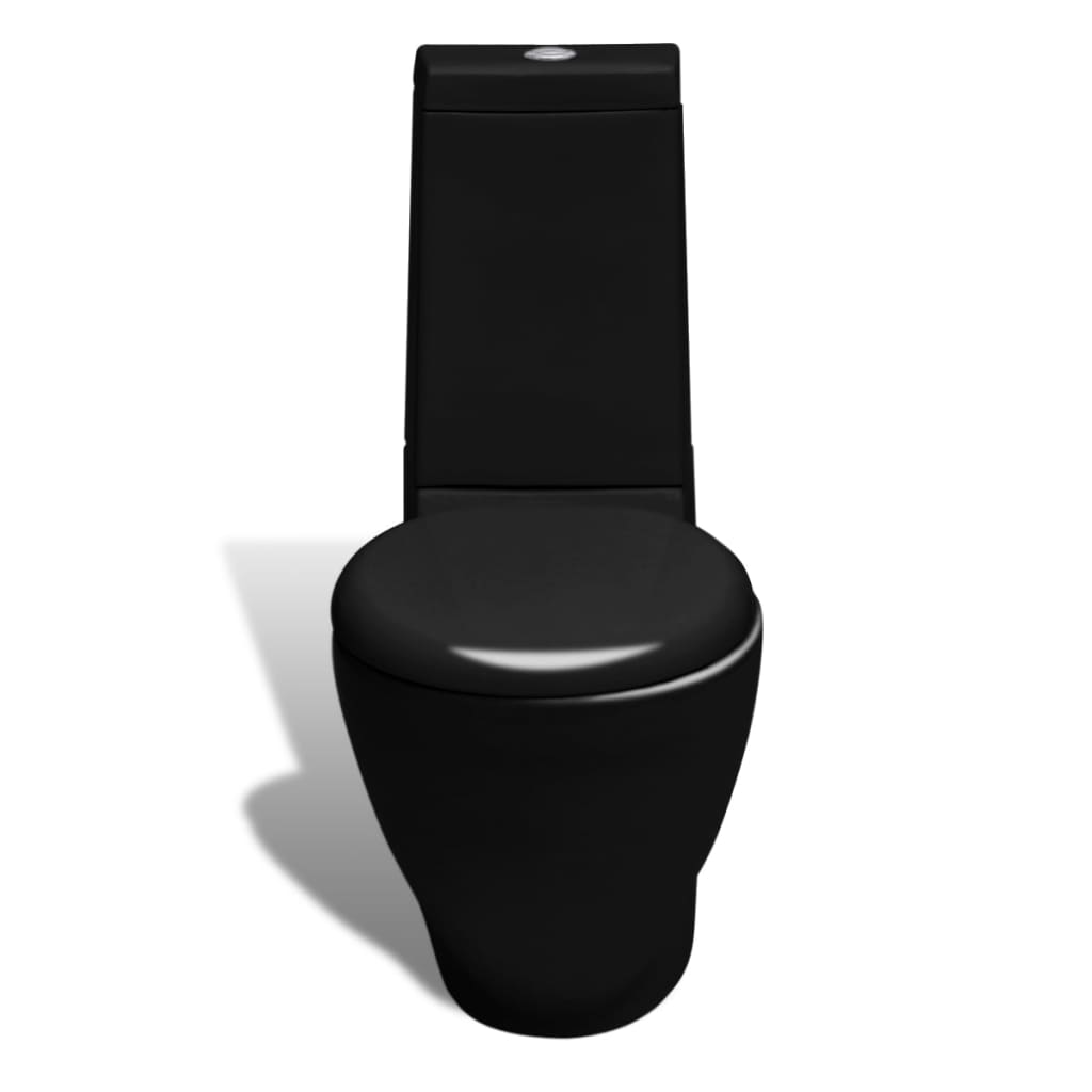 vidaXL Toilette avec reservoir carre Noir