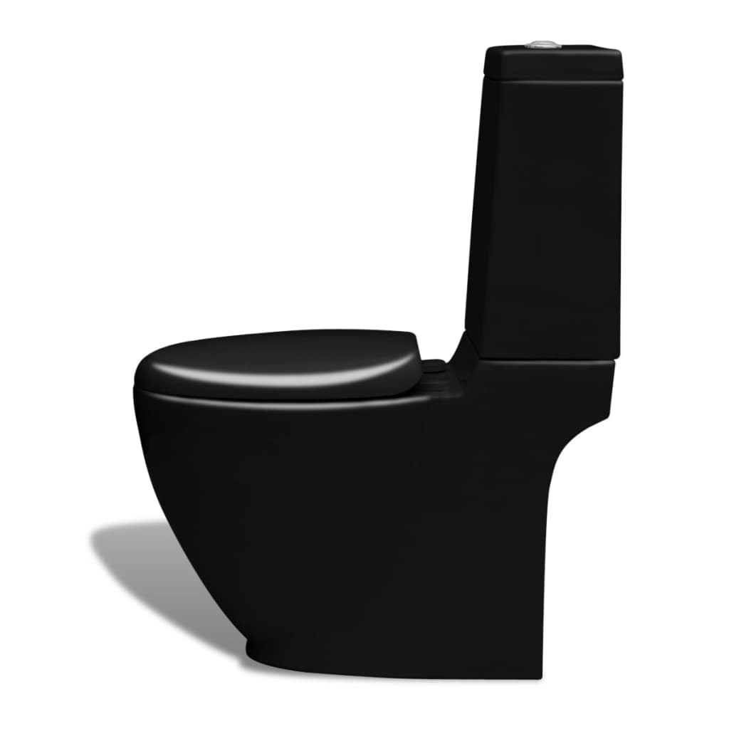 Vidaxl Toilette Avec Reservoir Carre Noir