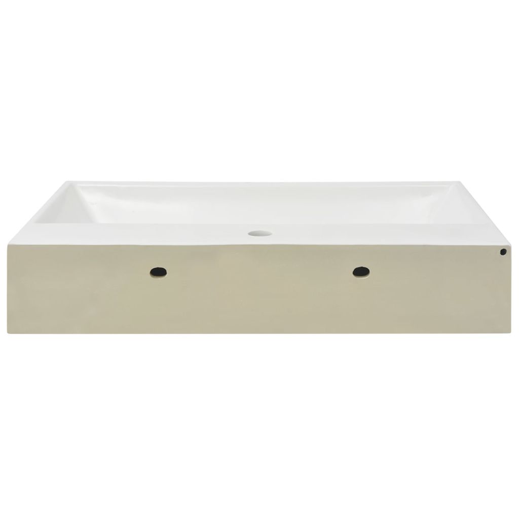 Vasque En Ceramique Blanche Vidaxl - 76x425x145 Cm - Rectangulaire - A Poser
