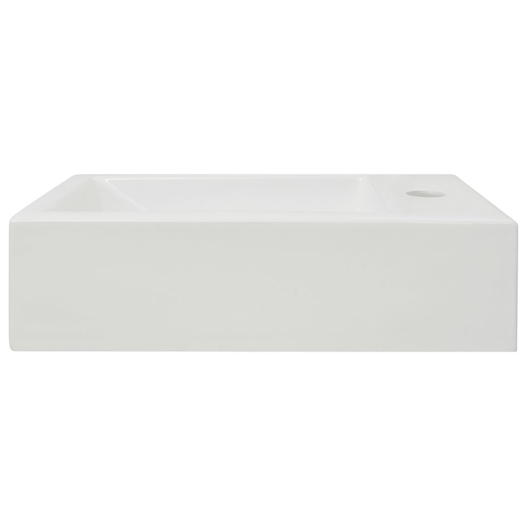 Lavabo En Ceramique Vidaxl Rectangulaire Blanc Design Moderne Et Elegant