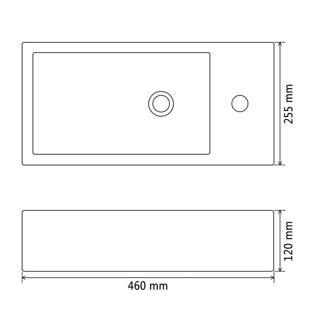 Lavabo En Ceramique Vidaxl Rectangulaire Blanc Design Moderne Et Elegant