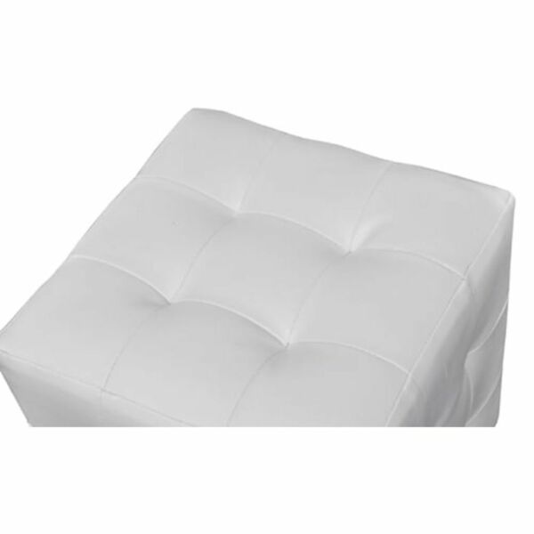 Pouf Cube Capitonne Blanc Vidaxl Lot De 2 Simili Style Scandinave Moderne 30x30x30cm