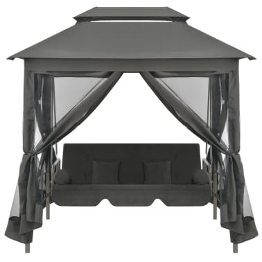vidaXL Balancelle de jardin avec auvent Anthracite 220x160x240cm Acier