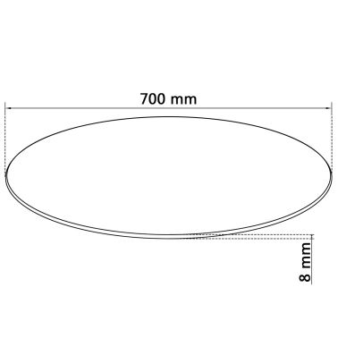 Vidaxl Dessus De Table Ronde En Verre Trempe 700 Mm 243628