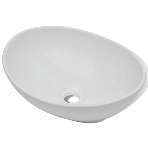 Vidaxl Lavabo Ovale Ceramique Lave Mains Vasque A Poser Salle De Bain Maison 140675