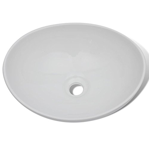 Vidaxl Lavabo Ovale Ceramique Lave Mains Vasque A Poser Salle De Bain Maison 140675