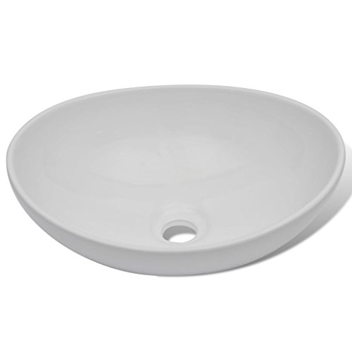Vidaxl Lavabo Ovale Ceramique Lave Mains Vasque A Poser Salle De Bain Maison 140675