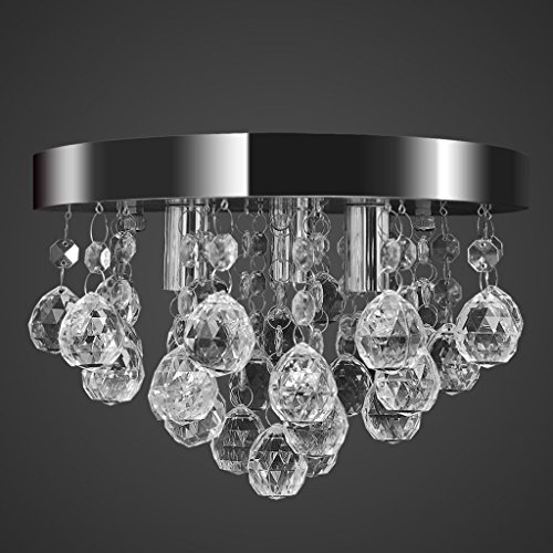 vidaXL Lustre plafonnier contemporain cristal lampe chrome