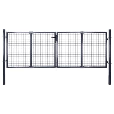Vidaxl Portail De Jardin Grillage En Acier Galvanise 300 X 100 Cm Gris 143363