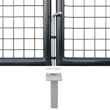Vidaxl Portail De Jardin Grillage En Acier Galvanise 300 X 100 Cm Gris 143363
