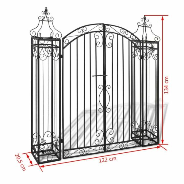 Vidaxl Portillon Ornemental De Jardin Fer Forge 122 X 205 X 134 Cm