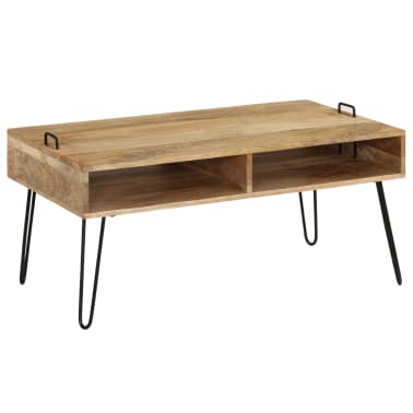 Vidaxl Table Basse Bois De Manguier Massif 100 X 60 X 45 Cm