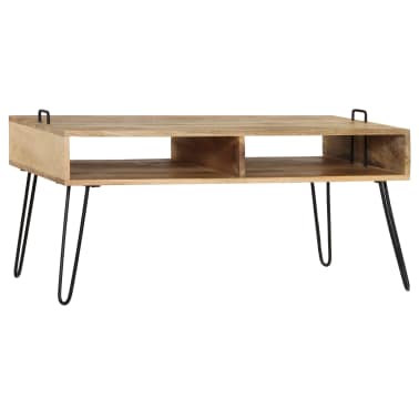 Vidaxl Table Basse Bois De Manguier Massif 100 X 60 X 45 Cm