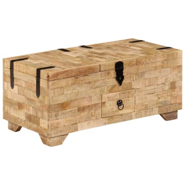 Vidaxl Table Basse Bois De Manguier Massif 80 X 40 X 35 Cm