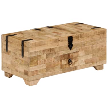 Vidaxl Table Basse Bois De Manguier Massif 80 X 40 X 35 Cm