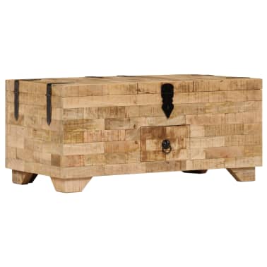 Vidaxl Table Basse Bois De Manguier Massif 80 X 40 X 35 Cm