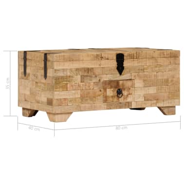 Vidaxl Table Basse Bois De Manguier Massif 80 X 40 X 35 Cm