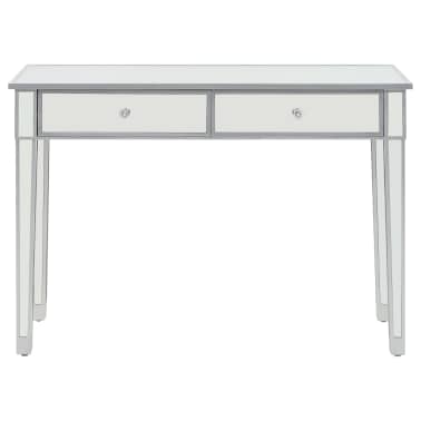 Table Console Miroir Vidaxl - Contemporain - Design - Argent - Verre - Bois - 106,5 X 38 X 76,5 Cm