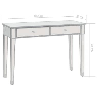 Table Console Miroir Vidaxl - Contemporain - Design - Argent - Verre - Bois - 106,5 X 38 X 76,5 Cm