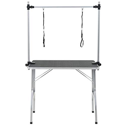 vidaXL Table de Toilettage Ajustable pour Chiens Chats 2 Potences